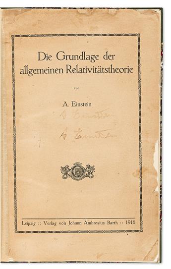 Einstein, Albert (1879-1955) Die Grundlage der allgemeinen Relativitätstheorie, Signed.